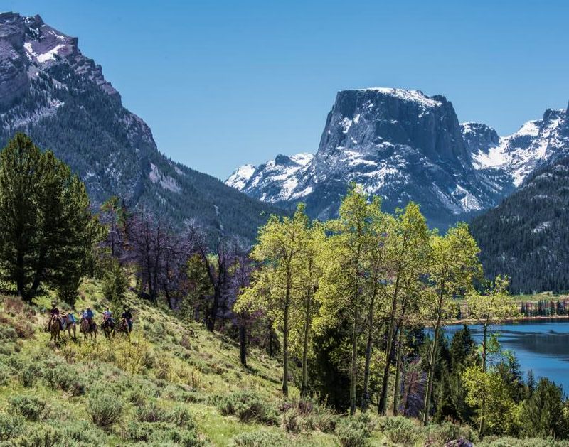 Thomson Outfitters offers horse rides near Square Top Mountain